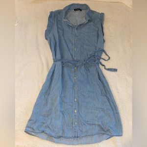 Tank top, denim dress